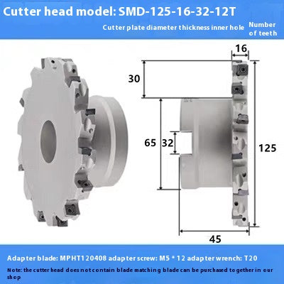 2079-CNC sleeve SMD side and face milling cutterhead CNC indexable chip SMC cutterhead T-slot grooving MPHT06 Shandong Denso Pricision Tools Co.,Ltd.